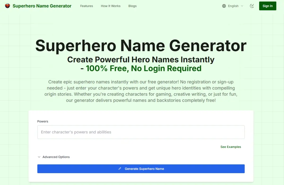 Superhero Name Generator product image
