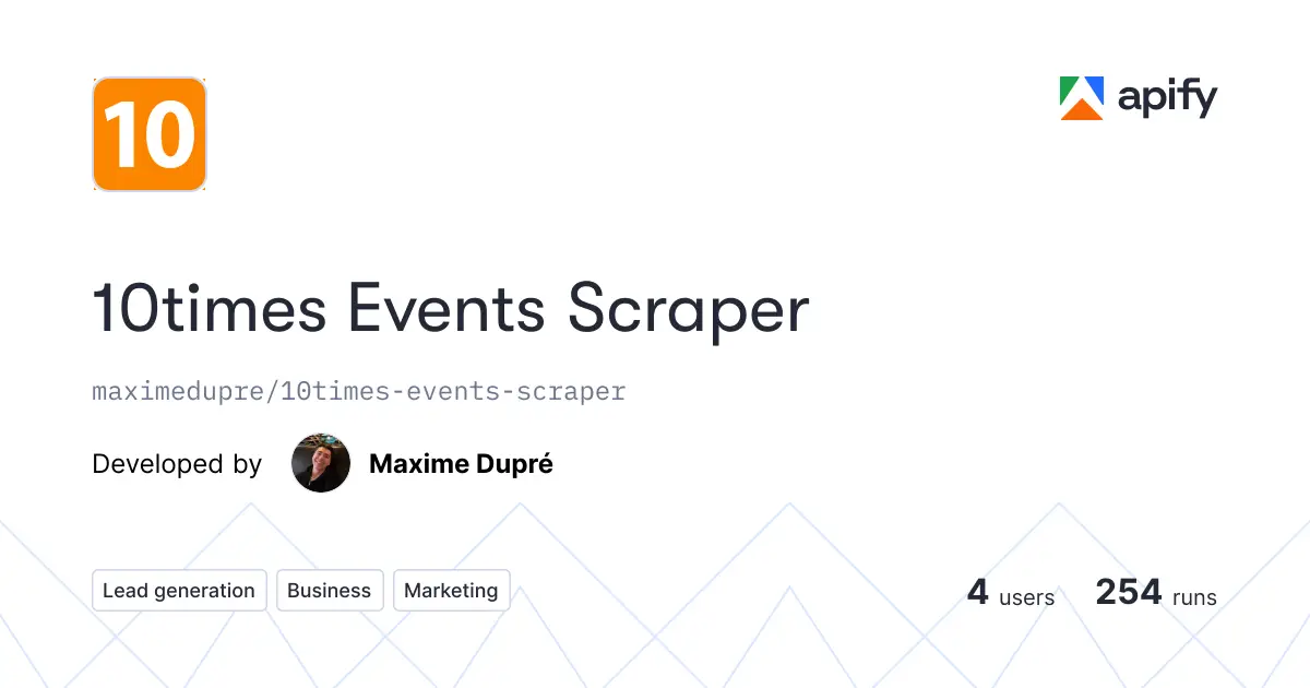 10times Events Scraper product image